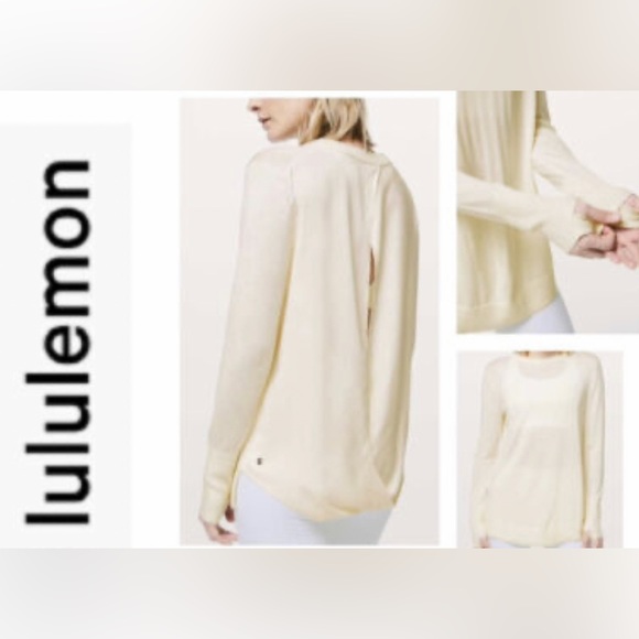 lululemon athletica Sweaters - Lululemon Still At Ease Pullover Angel Wing ecru white